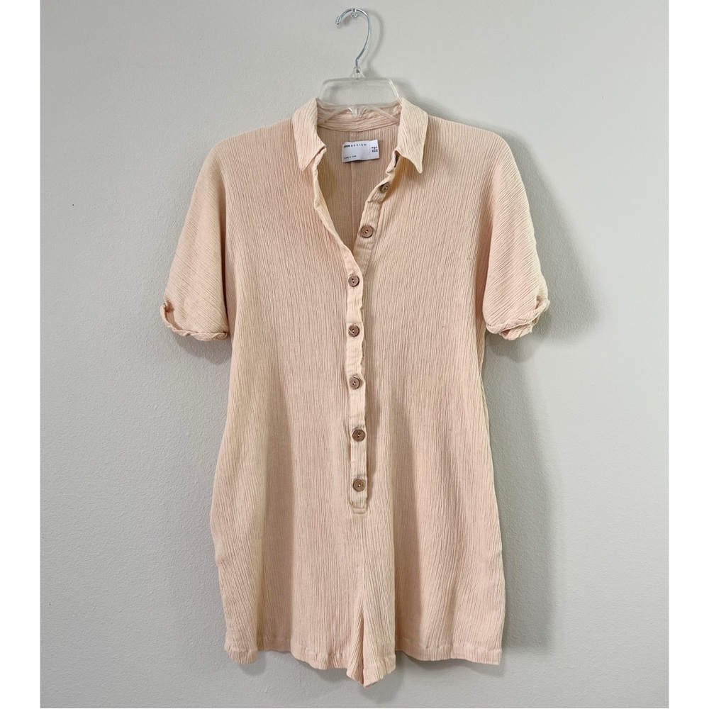 ASOS Cream Button-Up Romper - Picture 2 of 5